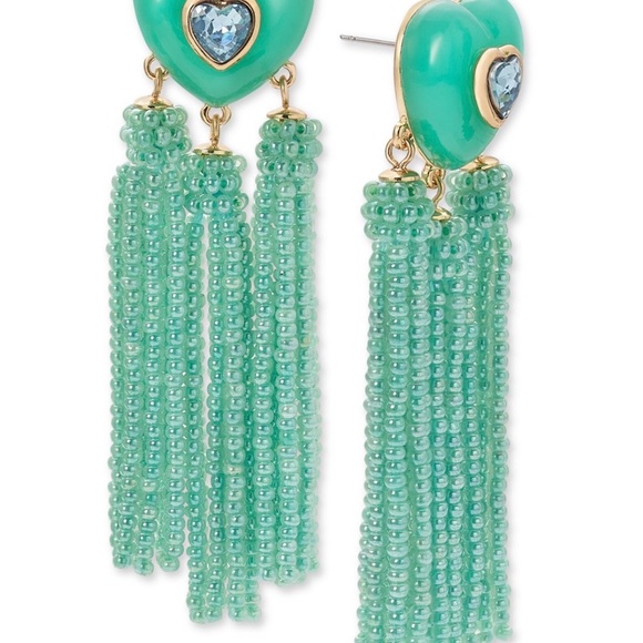 ON 34th Jewelry - On 34th
Gold-Tone Crystal Heart & Beaded Fringe Drop Earrings